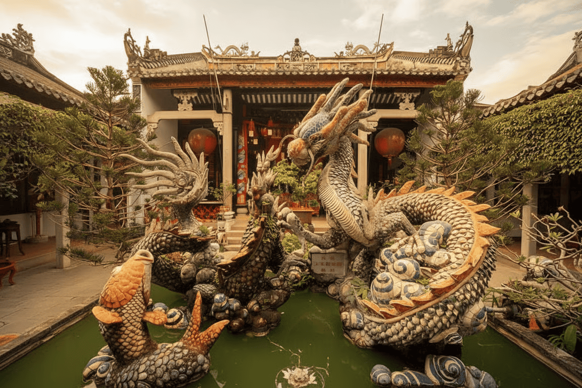Famous dragon fountain at Cantonese Assembly Hall